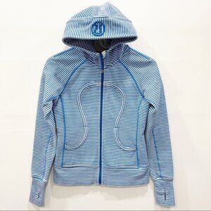 Lululemon Scuba Hoodie Stretch Slope Stripe Beaming Blue Size 4